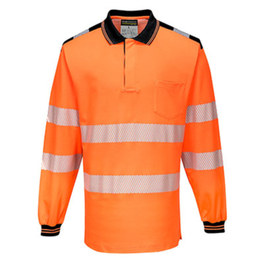 PW3 Hi-Vis Cotton Comfort Polo Shirt L/S Thumbnail