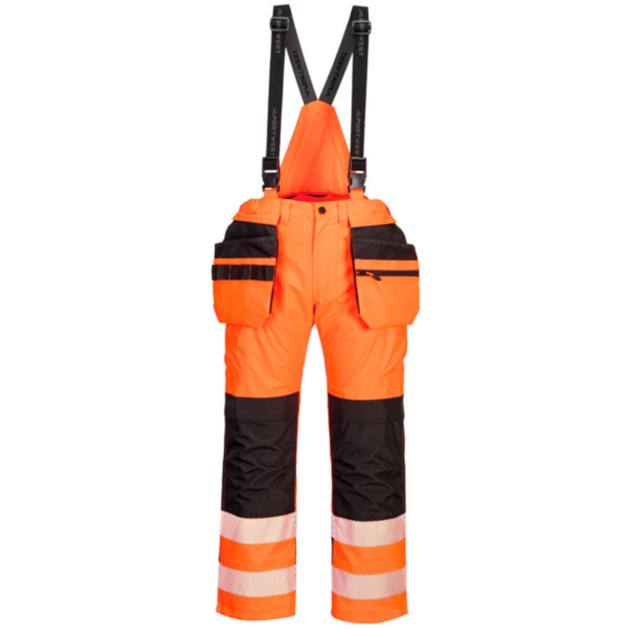 Portwest Hi-Vis Rain Trousers Orange/Black Thumbnail